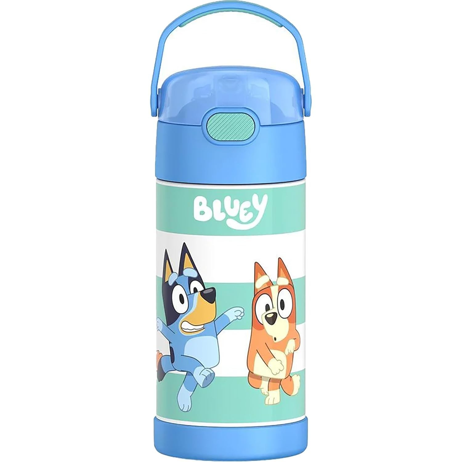 THERMOS FUNTAINER Garrafa de Água com Canudo 340g - Isolada a Vácuo, Aço Inoxidável, Azul