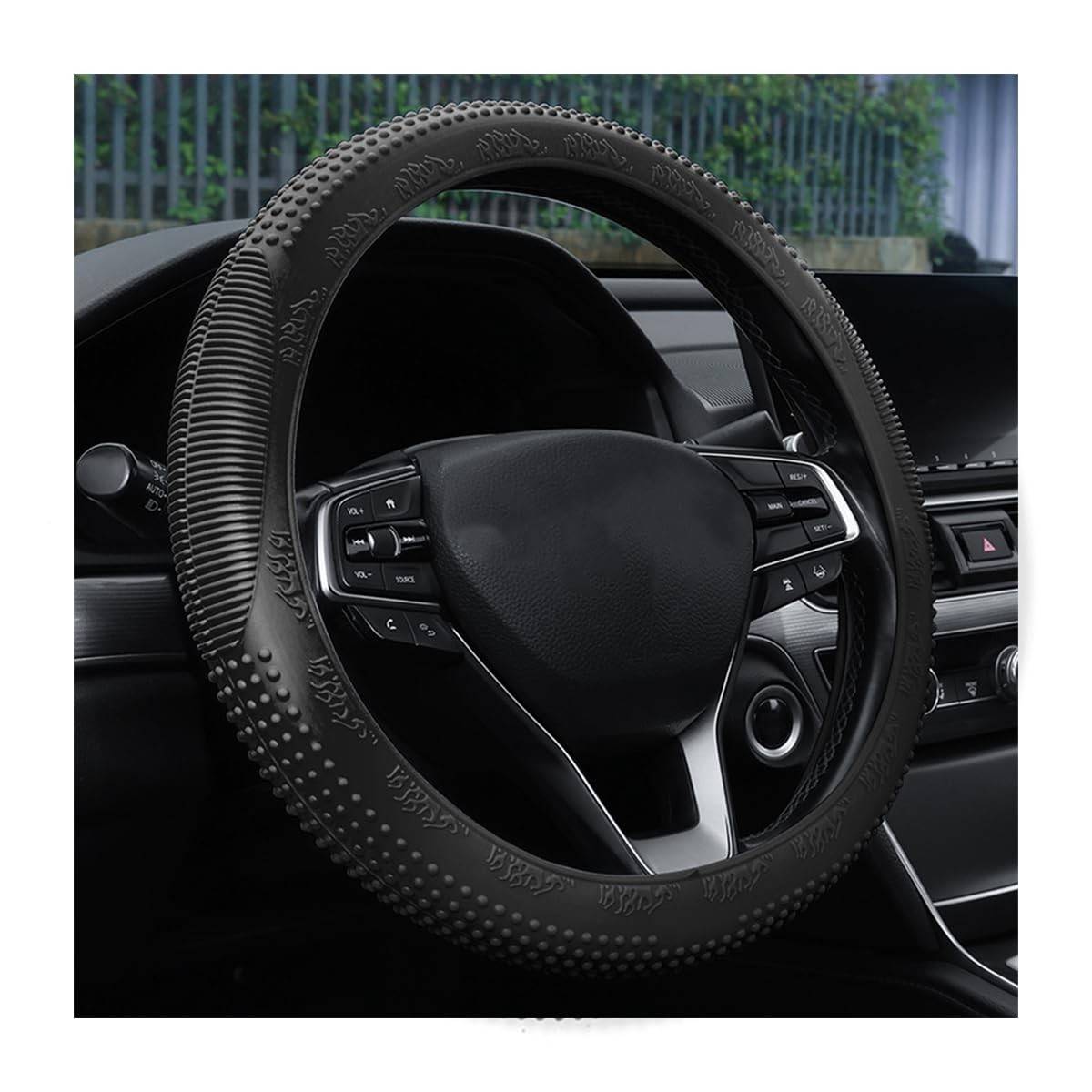 Capa de Volante Universal de Silicone Antiderrapante e Confortável (35-38cm) - Toque Macio e Inodoro