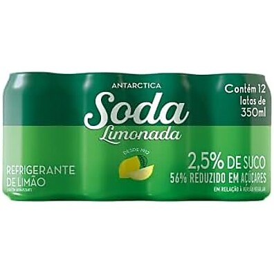 Antarctica Soda Limonada: Pack 12 Latas 350ml Refrescantes