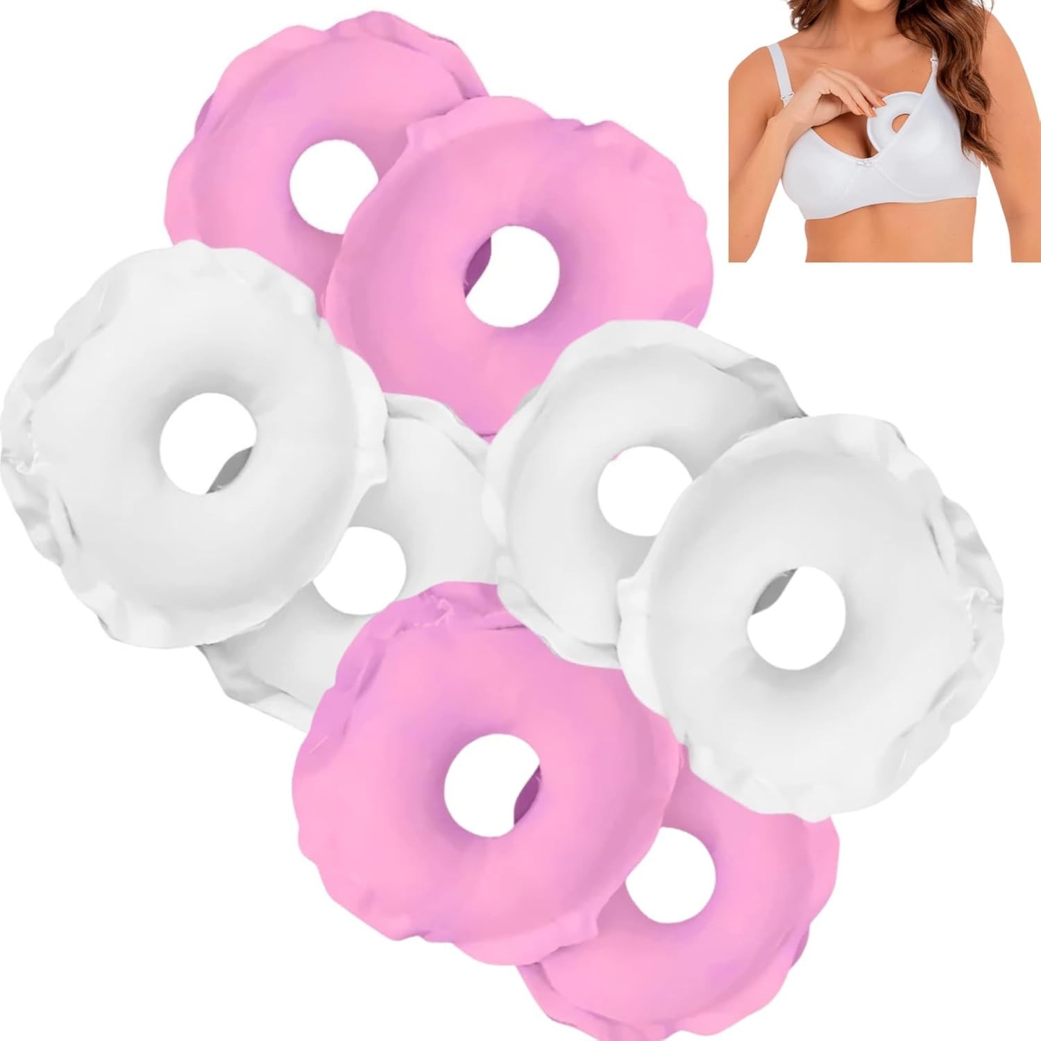 Rosquinhas de Amamentação Absorventes Laváveis em Algodão - Kit com 4 Unidades
