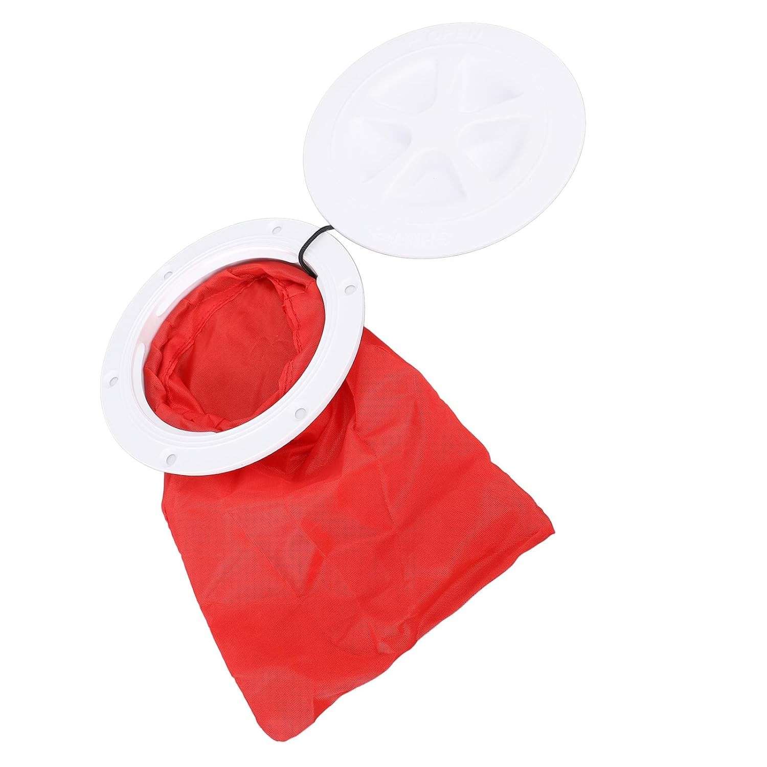 Acesso ao Convés Tbest 4" Redondo: Escotilha Prova de Impacto com Bolsa de Ferramentas para Iates e Barcos (Branco)