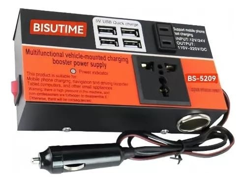 Inversor de Potência 1500W: Carro 12V/24V para 220V com 4 USB - Energia Confiável em Movimento!