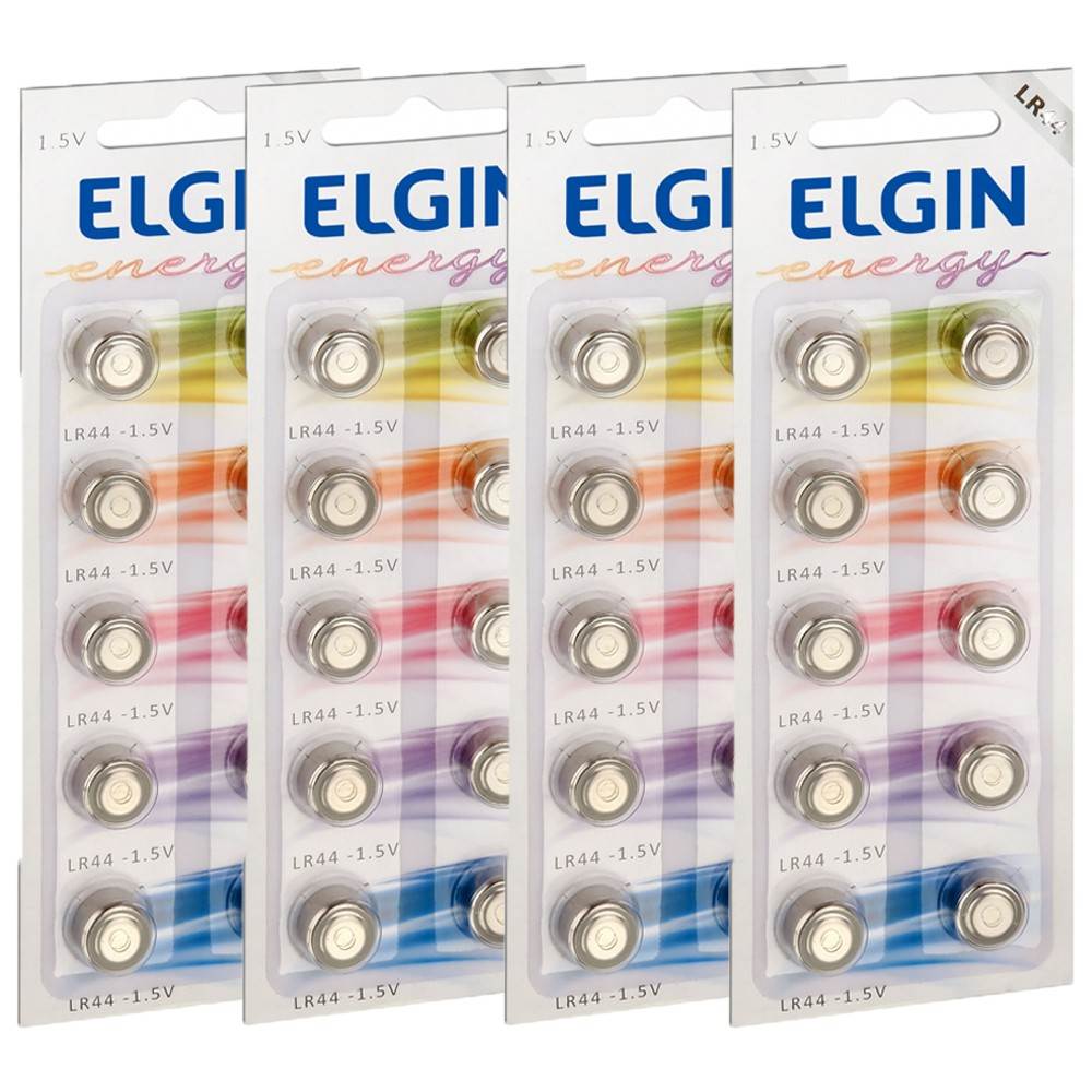 40 Baterias Alcalinas Elgin LR44: Alta Duração e Ecológicas