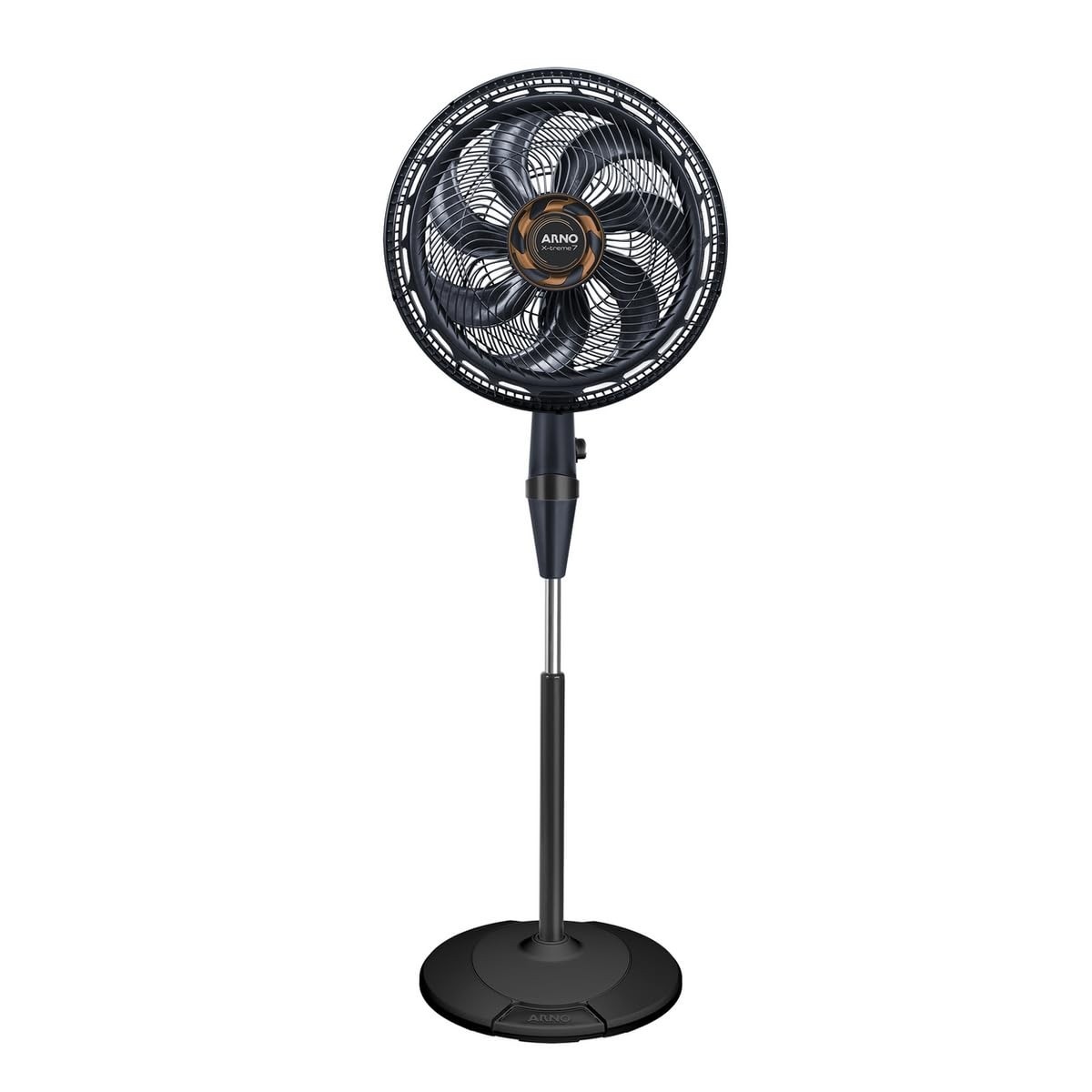 Ventilador de Coluna Arno X-TREME 7 Cinza 40cm VE72 – 150W, 7 Pás, 3 Velocidades, Oscilação 80°, Altura Ajustável