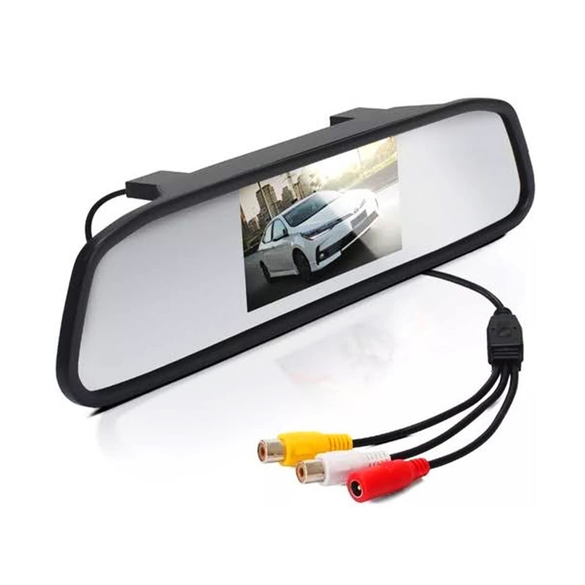 Espelho Retrovisor com Monitor LCD 4.3" para Câmera de Ré - Visão Ampliada e Segurança Premium