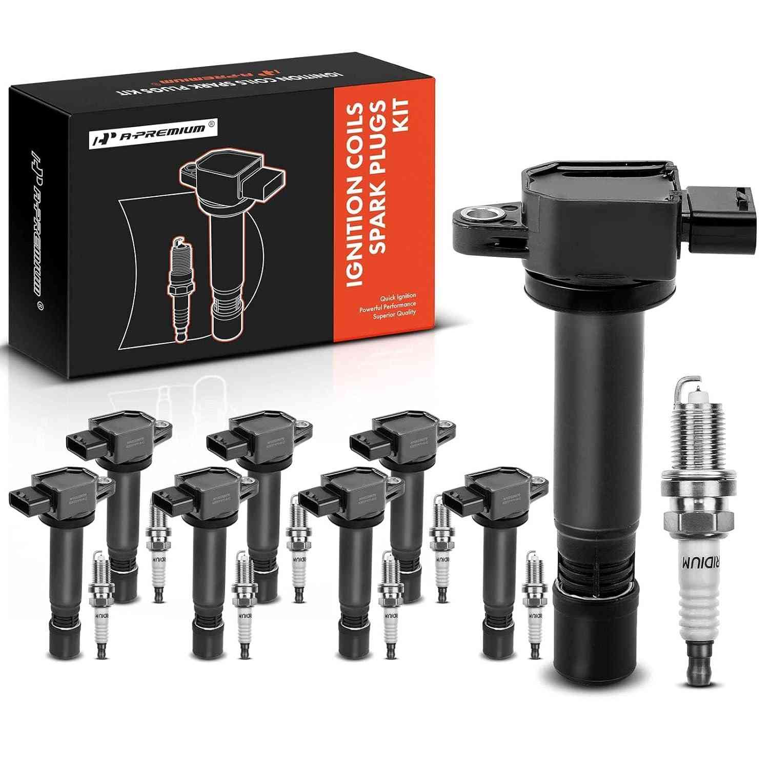 Kit 8 Bobinas de Ignição e Velas A-Premium para Volvo XC90 (05-11) e S80 (07-10) 4.4L