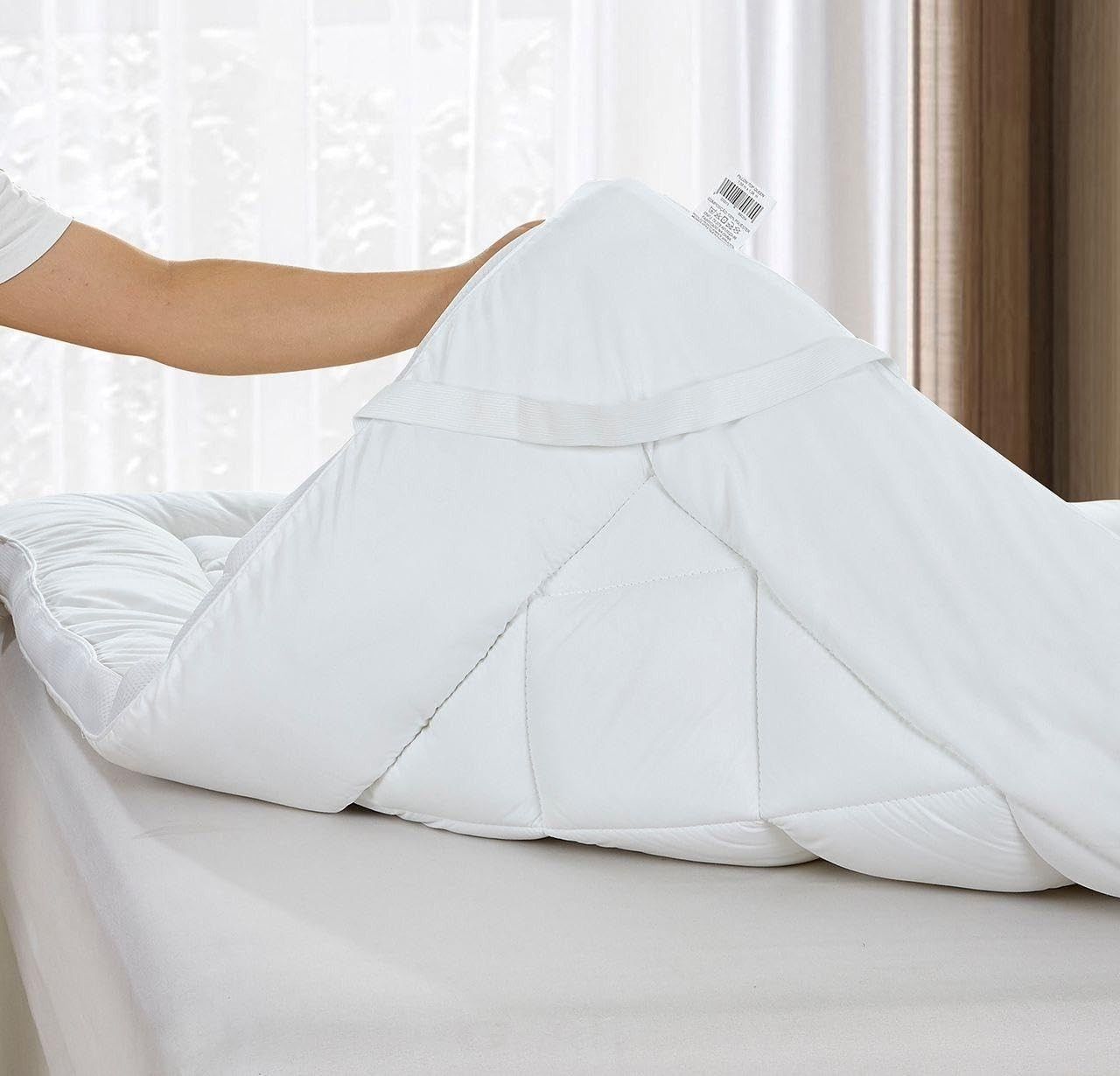 Pillow Top 400 Fios Antiácaro Lavável Conforto Premium - Toque Macio para Colchão Até 45cm (Casal)