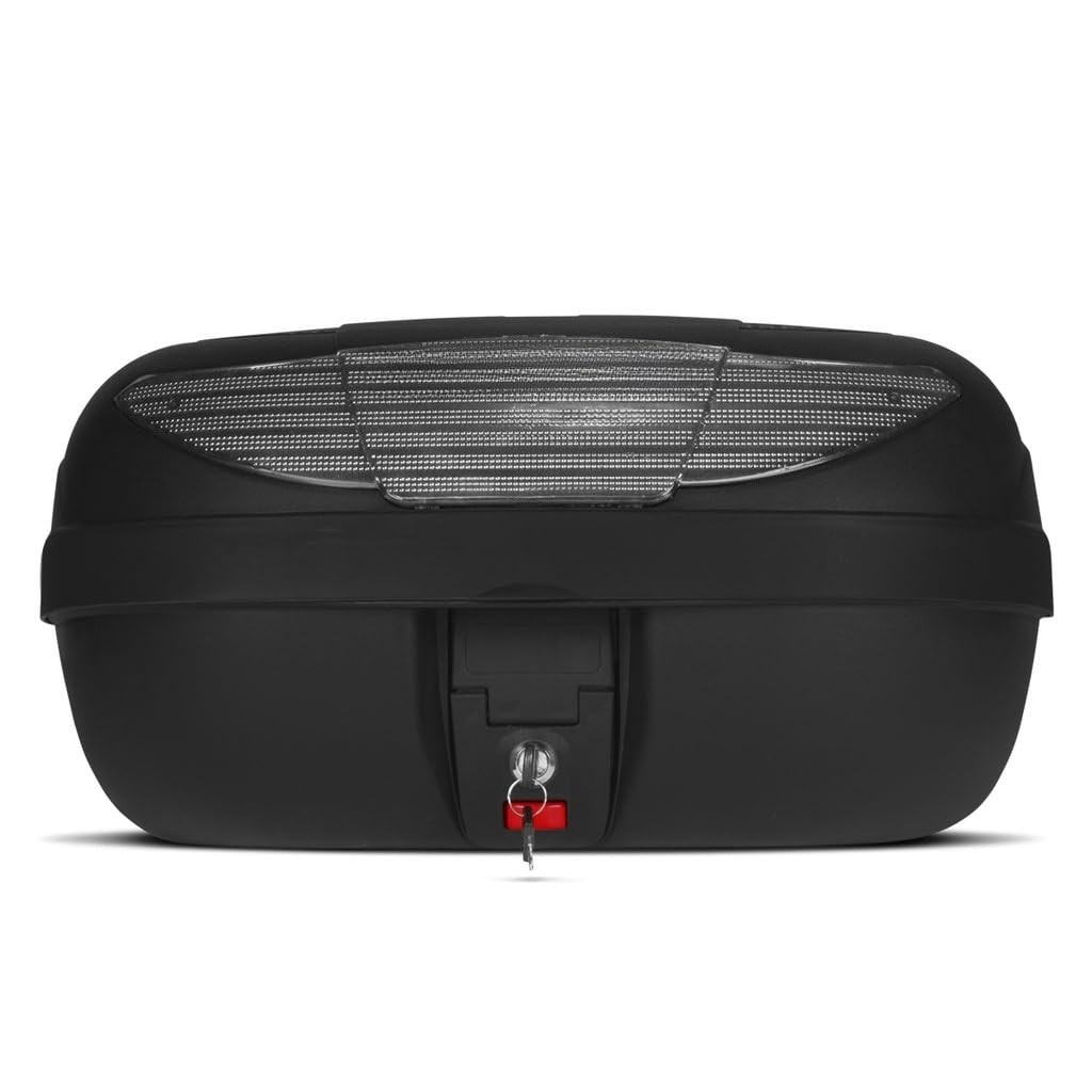 Baú Bauleto Moto 45L Preto - Cabe 2 Capacetes c/ Lente Cristal | Universal