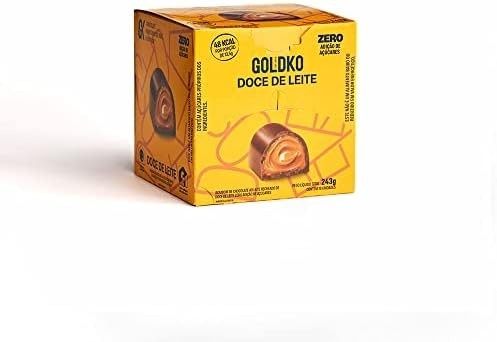 Caixa de bombom doce de leite zero adição de açúcares (48 Kcal por unidade) – 18 unidades