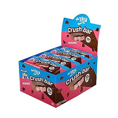 +Mu Crush Bar Morango: 12 Barras Proteicas 480g