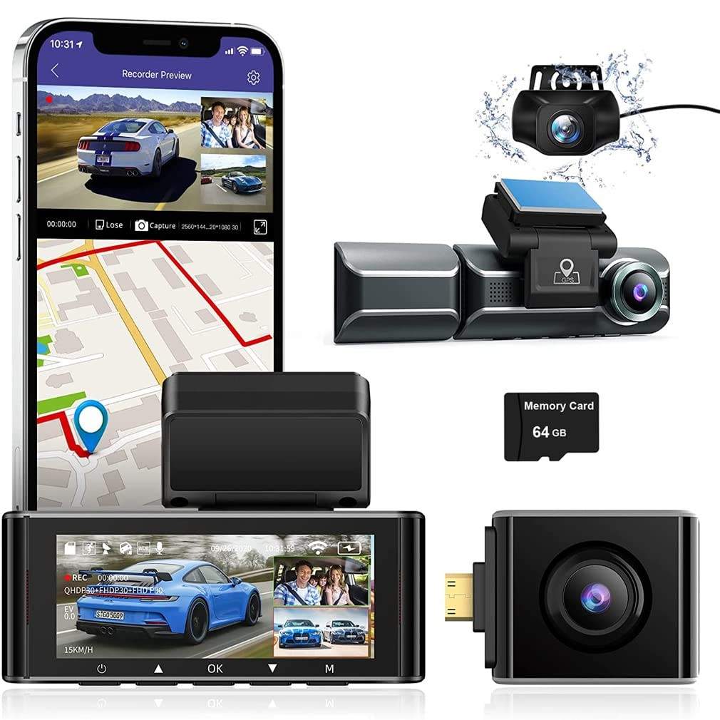 Câmera de Painel 4 Canais XRC TECH 360° 4K + 1080P*3, Wi-Fi ADAS BSD, Espelho 12" - Visão Completa e Inteligente