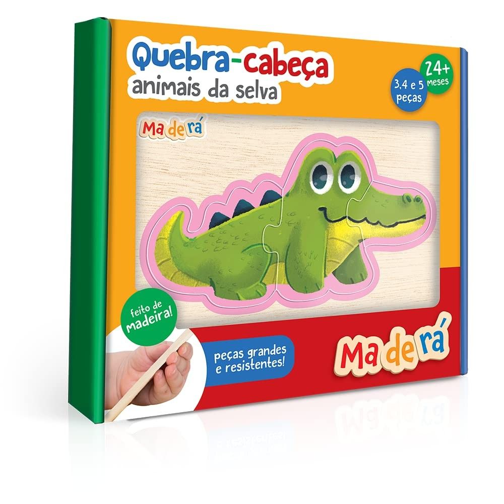 Toyster - Quebra-Cabeça Animais da Selva - Madeira Certificada - 3, 4 e 5 Peças