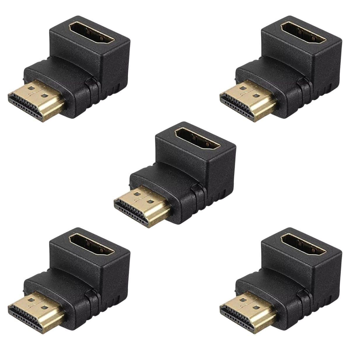 Kit 5 Adaptadores HDMI 90 Graus em L: Conexão Perfeita para 4K Ultra HD