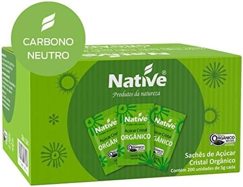 Açúcar Cristal Orgânico Native com 200 Sachês de 5 g