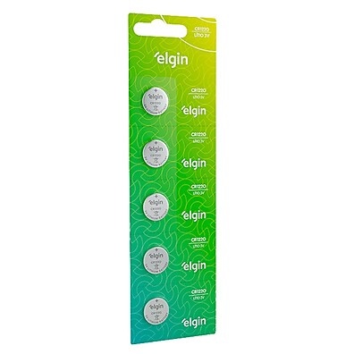 5 Pilhas Moeda CR1220 3V Elgin – Energia que Dura