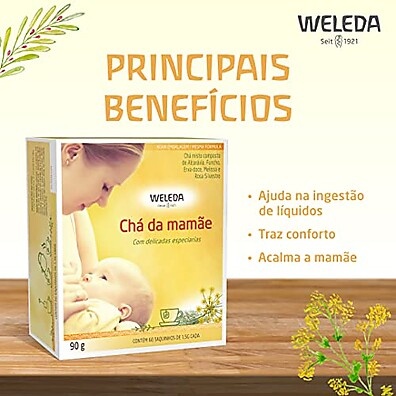 Chá da Mamãe: Conforto e Leite com 5 Ervas (60 Sachês)