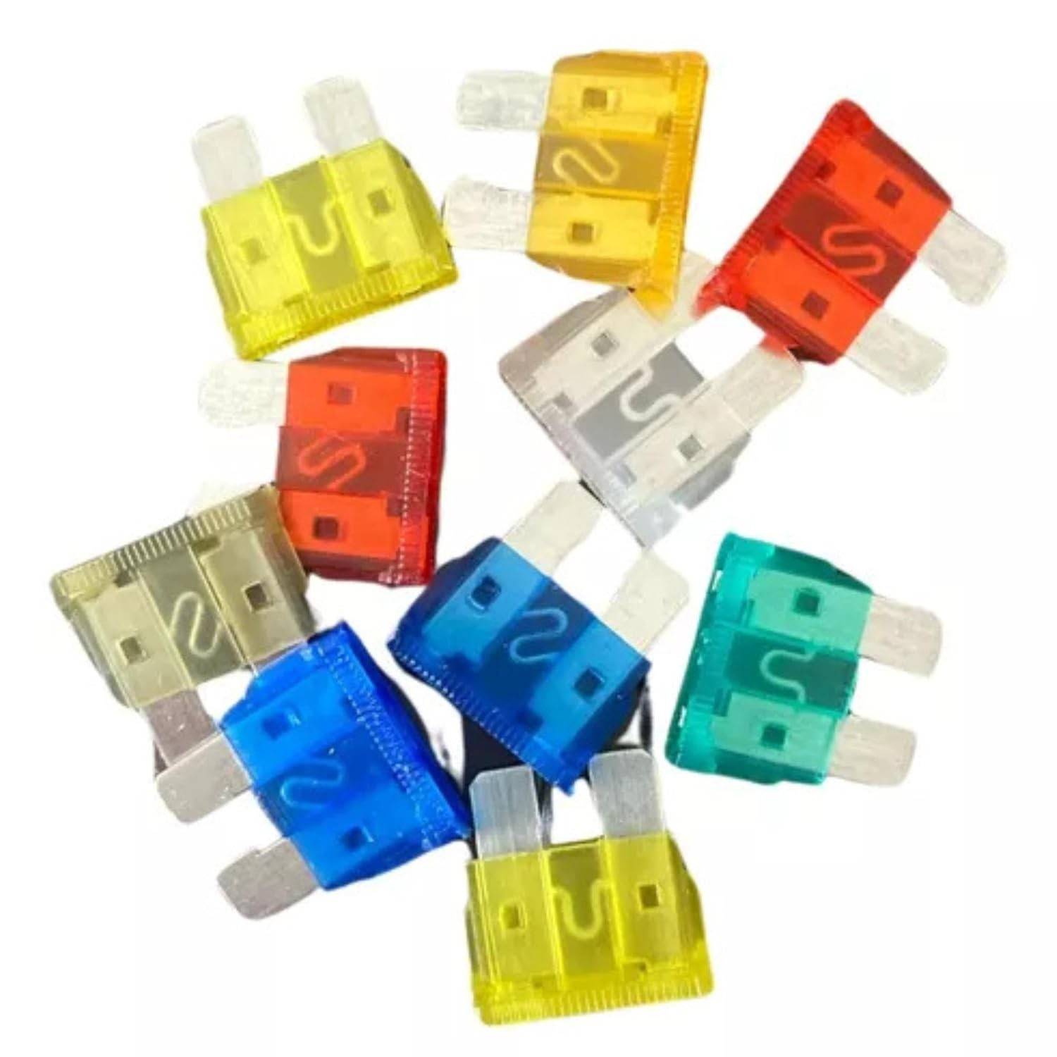 Kit Essencial 50 Fusíveis Automotivos Caindi Lâmina (5A a 30A) - Proteção Completa