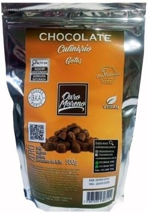 Chocolate em Gotas para Culinária Vegano Sem Lactose - 500g