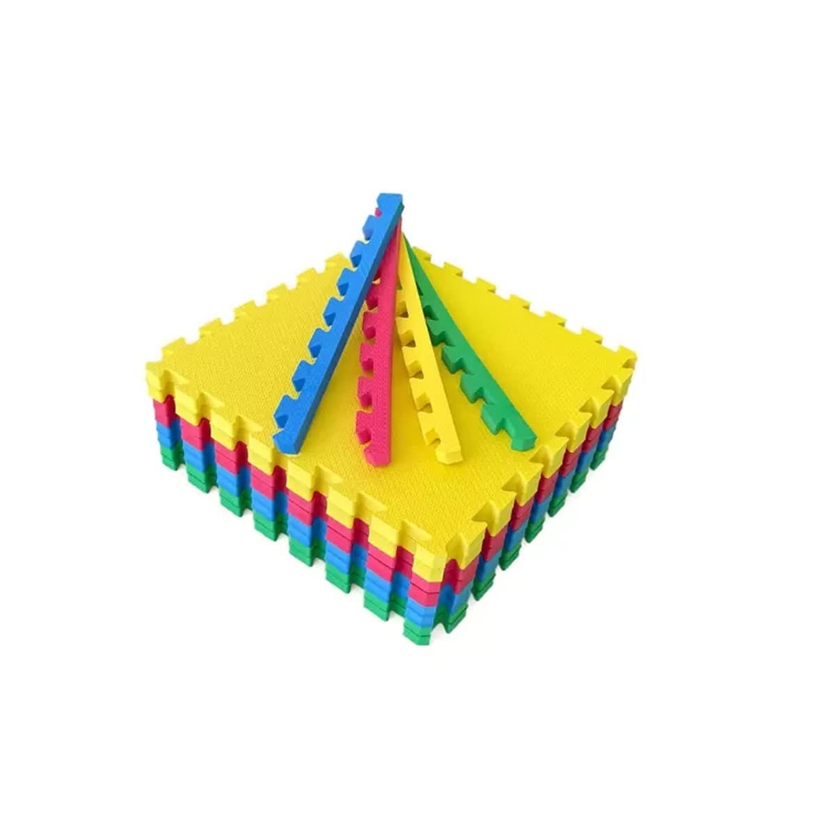 Kit 12 Tapetes Tatames Coloridos Eva 50x50cm com Borda - Segurança e Diversão para Crianças