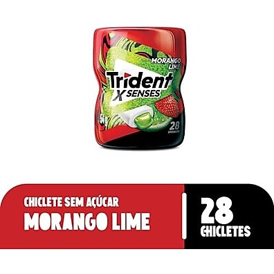 Trident Chiclete Xsenses Morango Lime Sem Açúcar Garrafa 54G