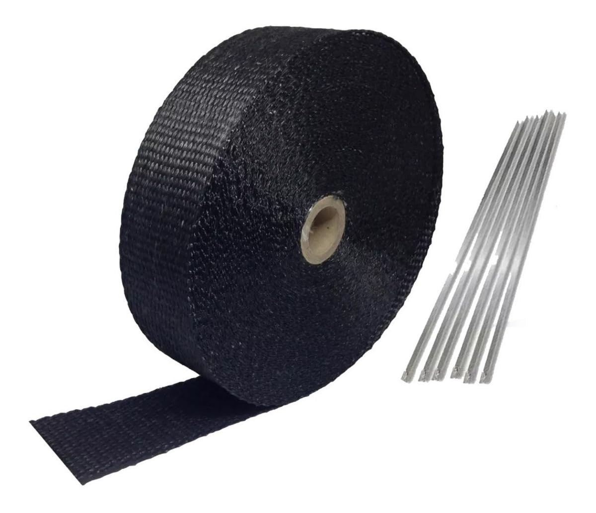 Manta Térmica Termotape Preta para Escapamento - Proteção e Performance (10m + 6 Zip Ties)