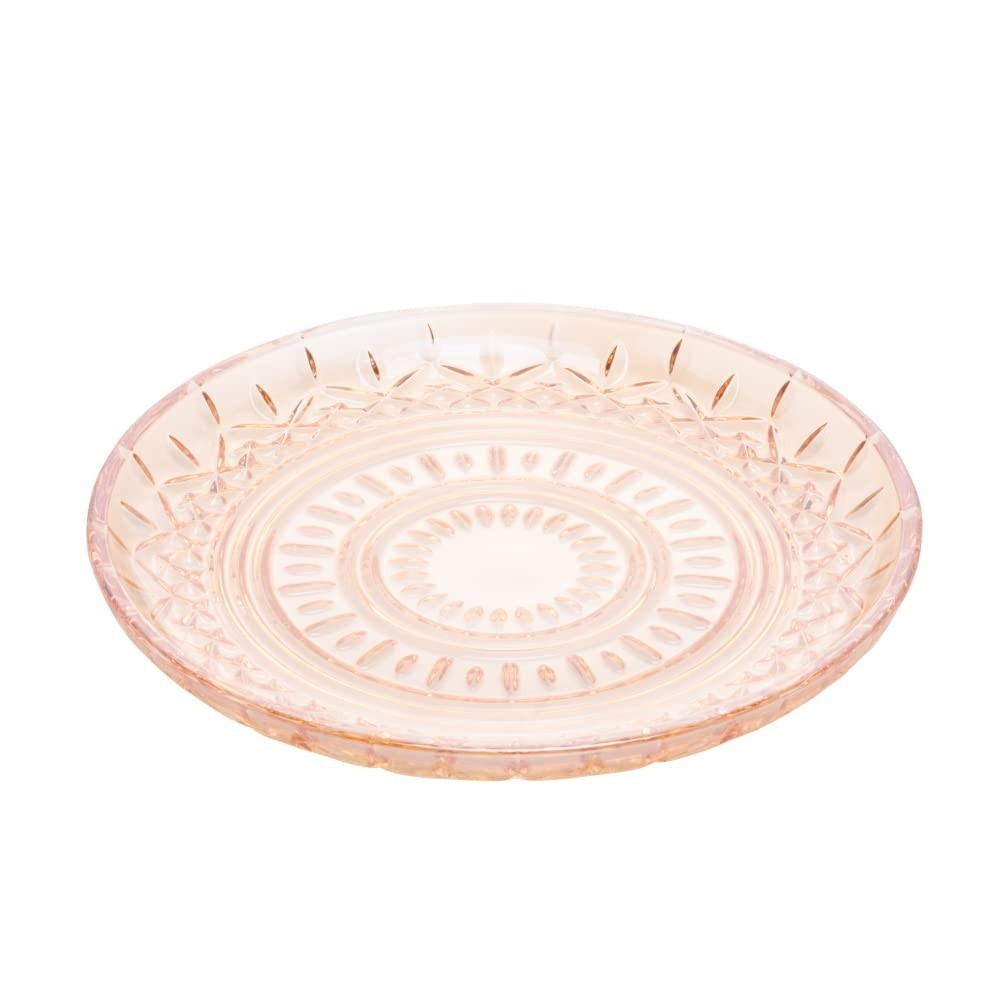 Conjunto de 6 Pratos de Cristal para Sobremesa Lys 20cm - Estilo Âmbar Wolff