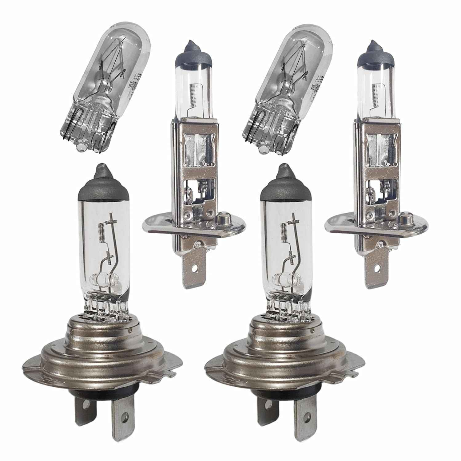 Kit 6 Lâmpadas H7 H1 T10 LED 6000K para Farol Alto, Baixo e Lanterna - Foco Duplo de Alta Intensidade