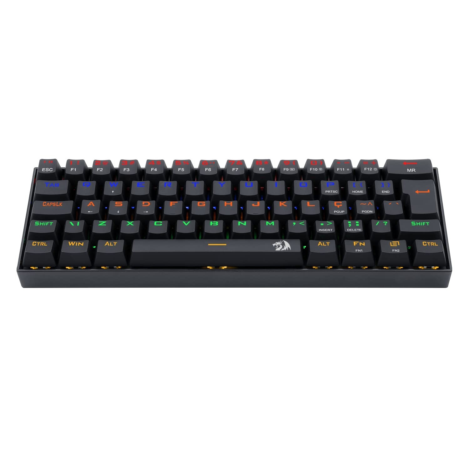 Teclado Gamer Redragon Lakshmi 60% ABNT2 Mecânico Switch Marrom - Compacto e Preciso