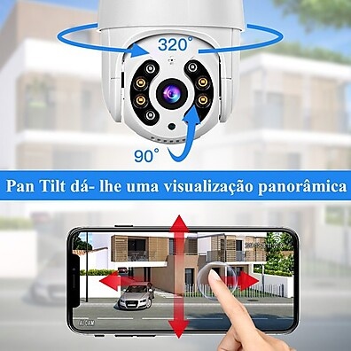 Segurança Total: Kit 3 Câmeras Wi-Fi HD + 3 Cartões 64GB