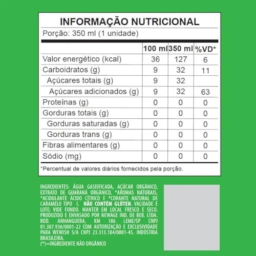 Guaraná Orgânico Lata 350ml pacote com 6unidades