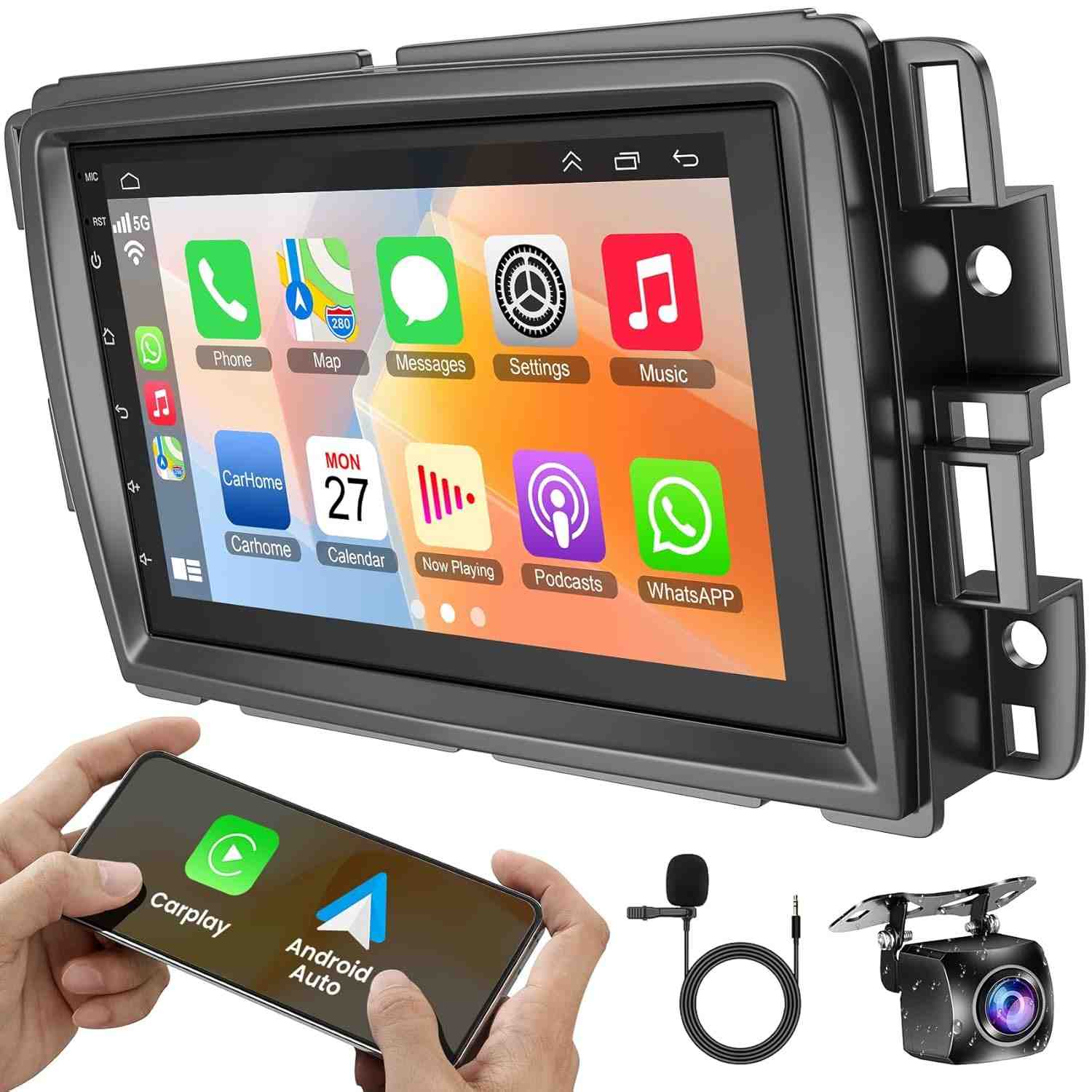 Central Multimídia Android Auto Carplay 7" GPS para GMC Acadia, Chevrolet Traverse, Buick Enclave (2013-2017)