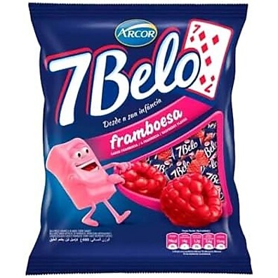 7 Belo Framboesa: Bala Mastigável Irresistível 500g