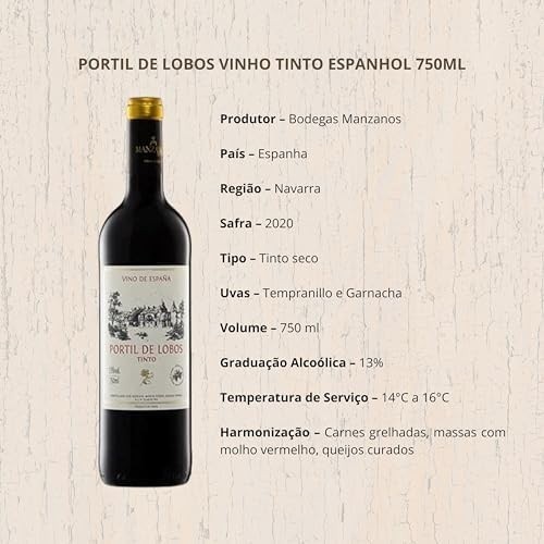 Portil de Lobos Vinho Tinto Espanhol 750Ml