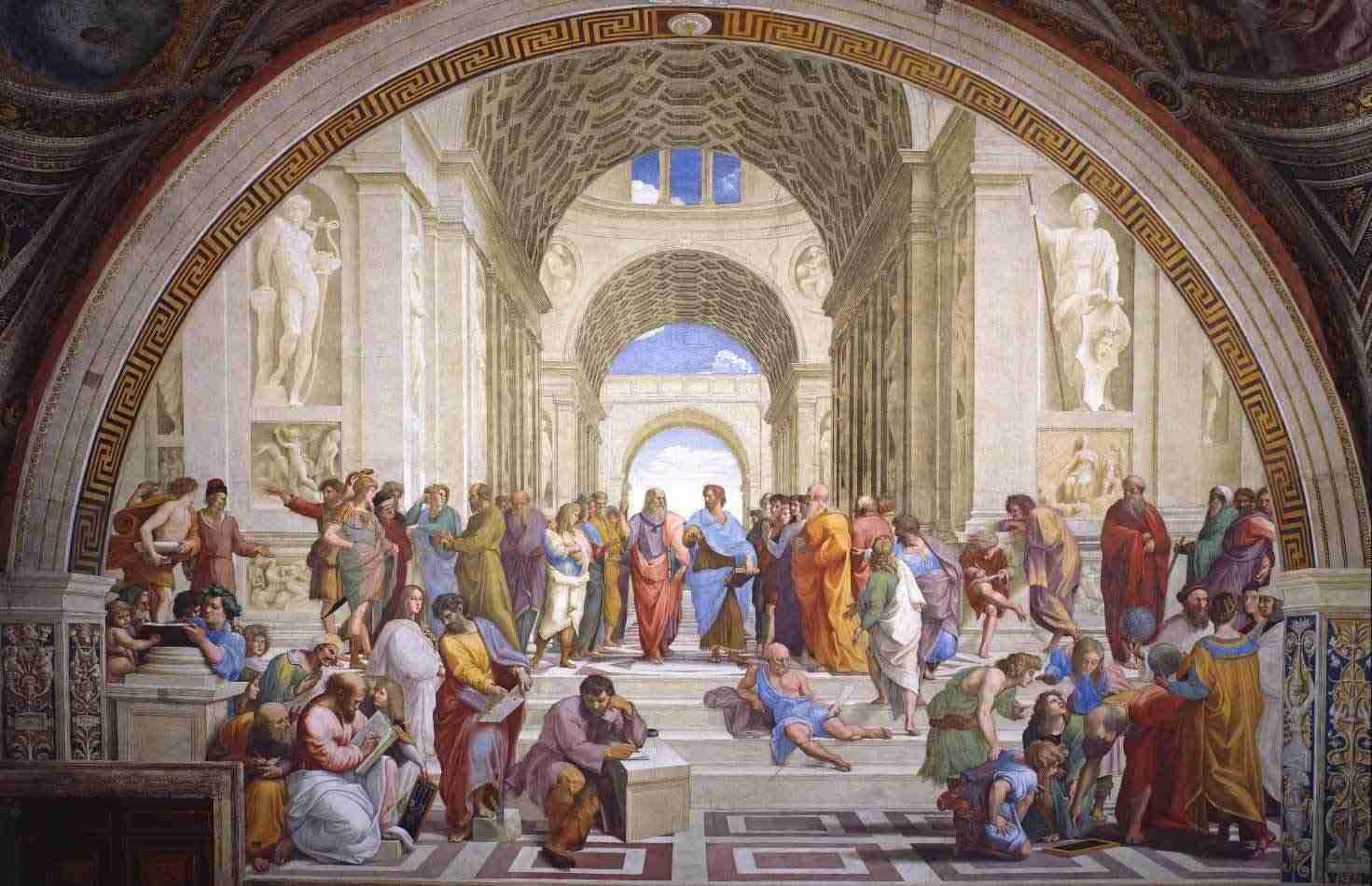 A Escola de Atenas de Rafael - Tela Canvas 75x115 - Obra de Arte para Decoração Elegante