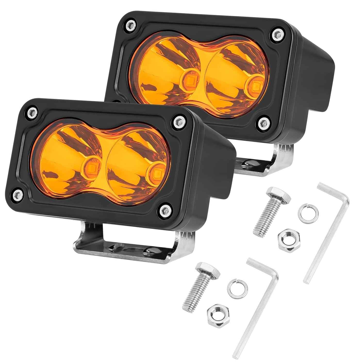 YCHOW-TECH Cápsulas de LED Âmbar CREE 7.6cm - Iluminação Off-Road Potente e Segura
