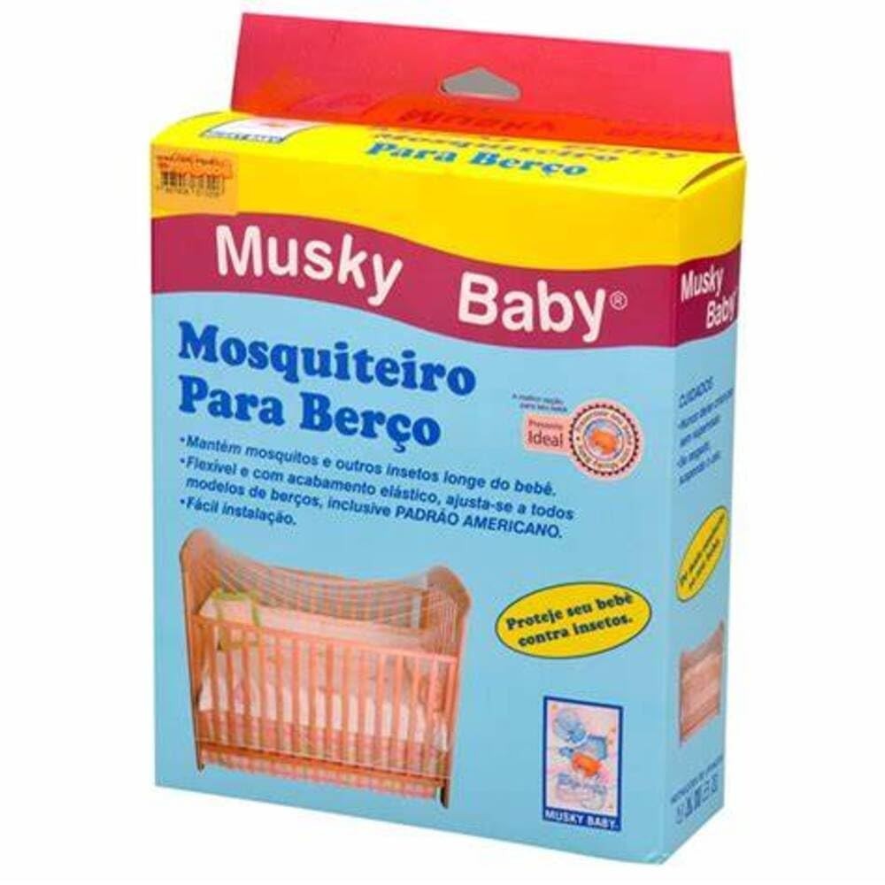 Musky Baby Mosquiteiro Para Berço Branco 190 cm x 90 cm Resistente e Seguro