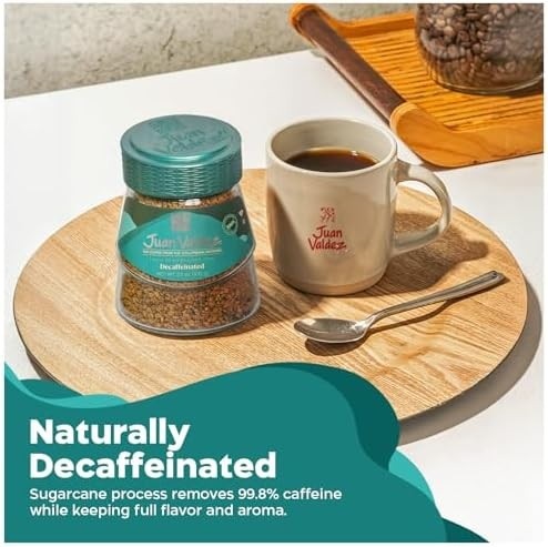 Juan Valdez Descafeinado Solúvel 95G - Café Arábica Instantâneo Liofilizado Descafeínado - 1 Unidade