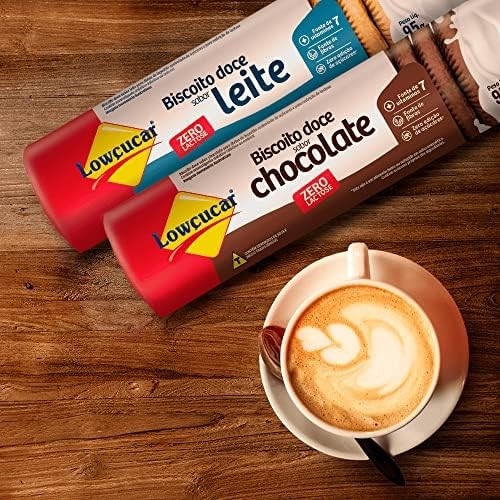 Lowcucar Biscoito Doce Sabor Leite ZERO AÇÚCAR 95g