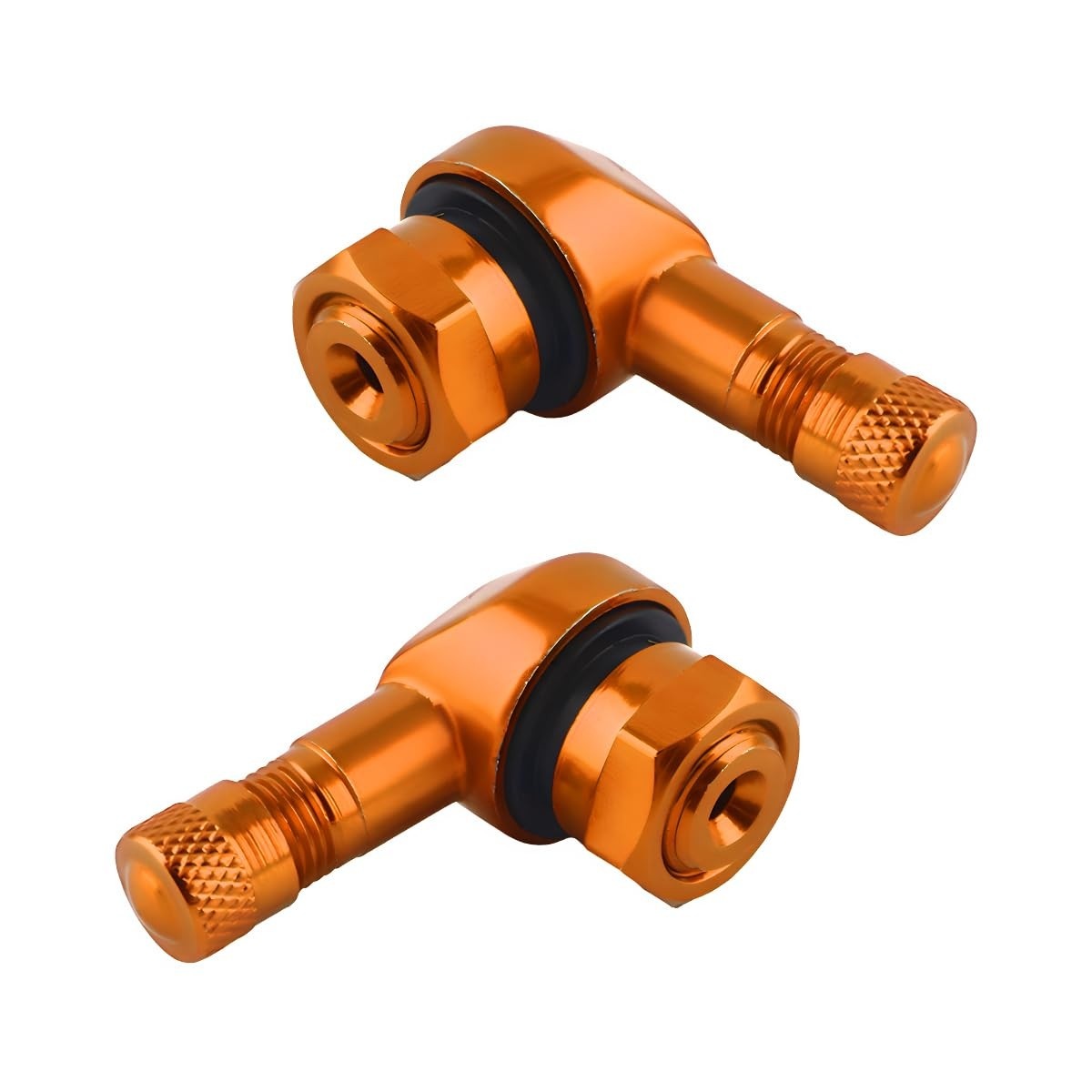 Kit 2 Hastes de Válvula de Pneu 90° Alumínio para Moto e Bicicleta (10mm)
