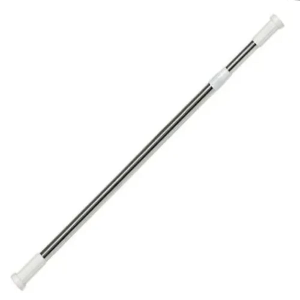 UNGROL Varão de Cortina de Banheiro Extensível 70cm a 120cm | Alumínio e Plástico Branco
