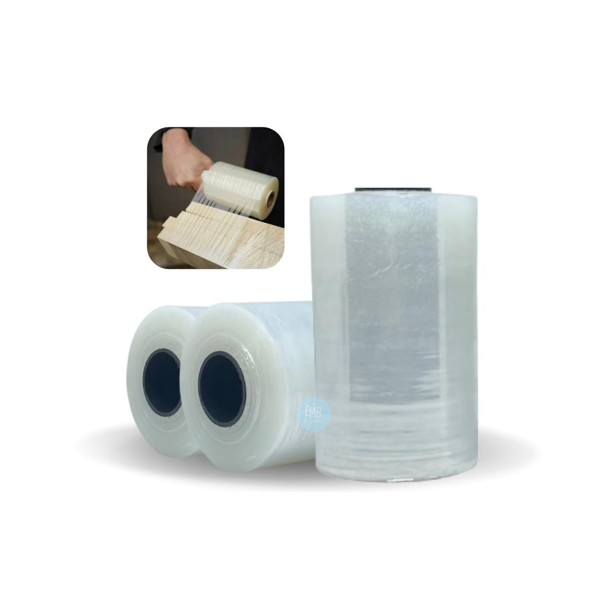 Kit 3 Rolos Filme Stretch 10cm x 100m: Proteção e Segurança para Suas Embalagens