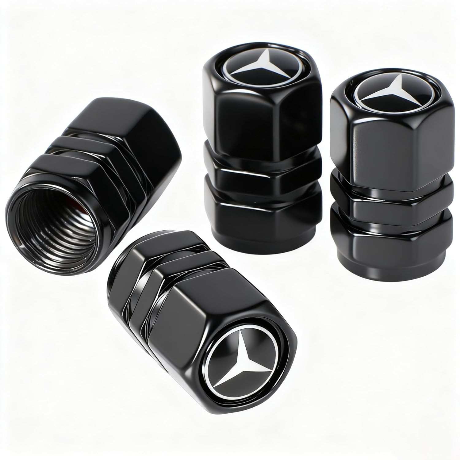 4 Tampas de Válvula de Pneu Premium: Proteção Universal Antivazamento para Carros, Motos e Caminhões (Preto)