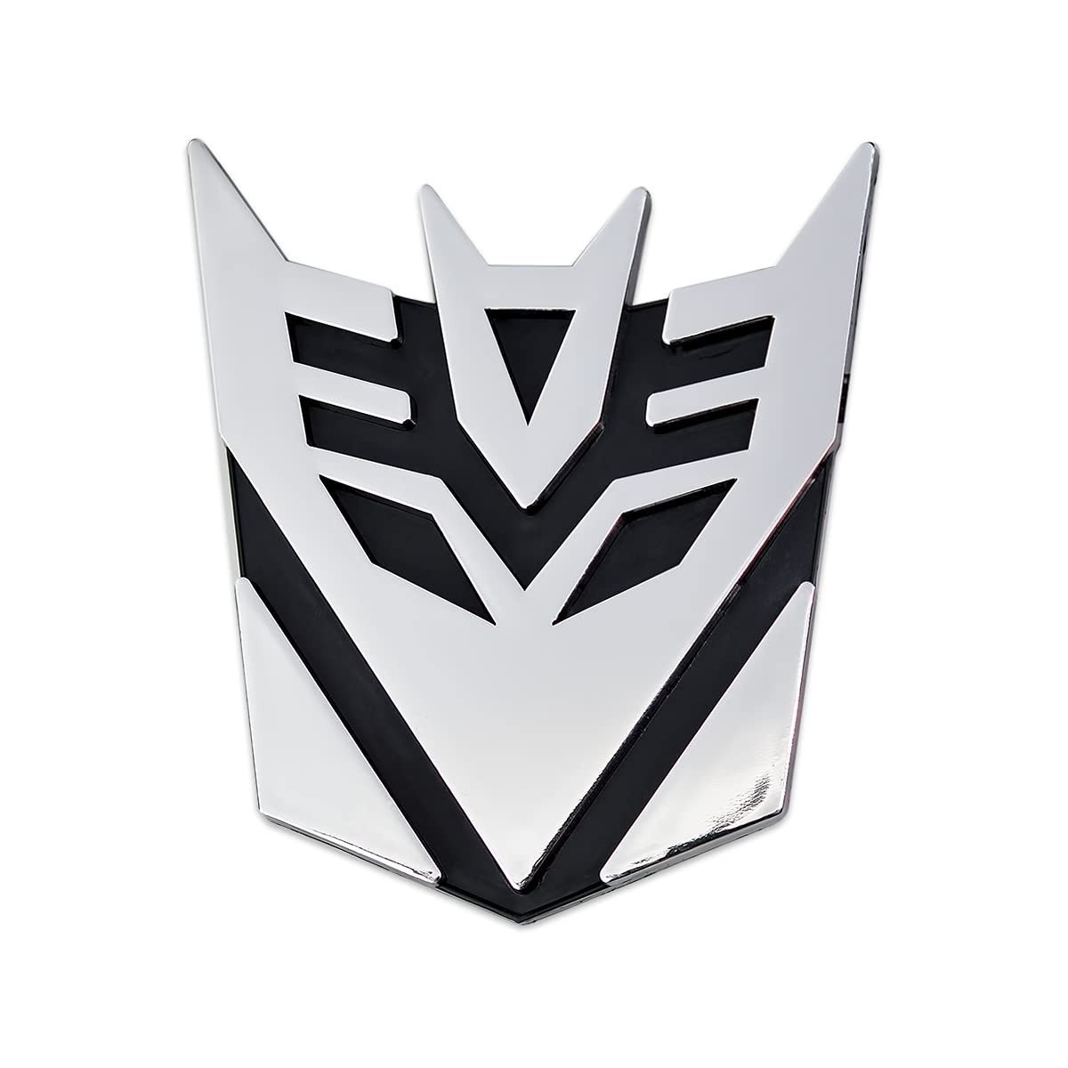 Emblema Decepticon Transformer Cromado 7.6cm - Destaque seu Estilo!