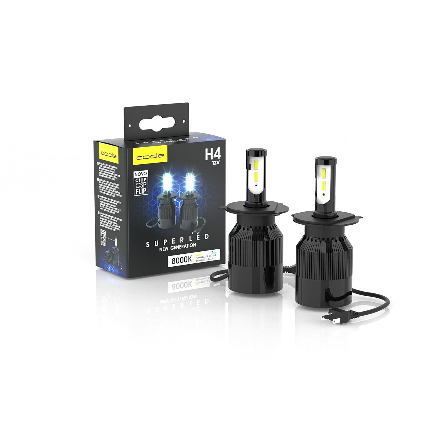 Super LED Code H4 8000K: Iluminação Premium para Seu Veículo