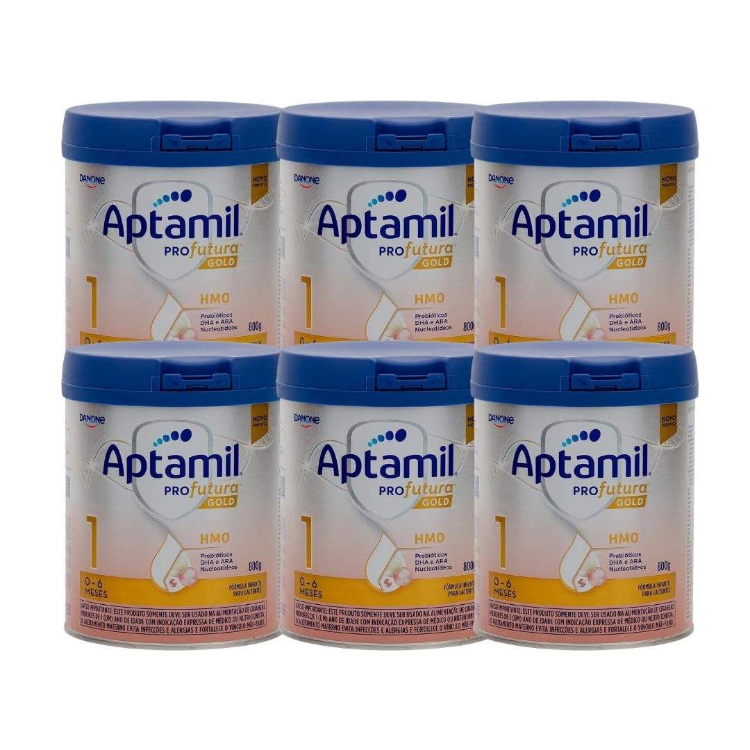 Fórmula Infantil Aptamil Profutura Gold 1 800g - Kit com 6 Latas