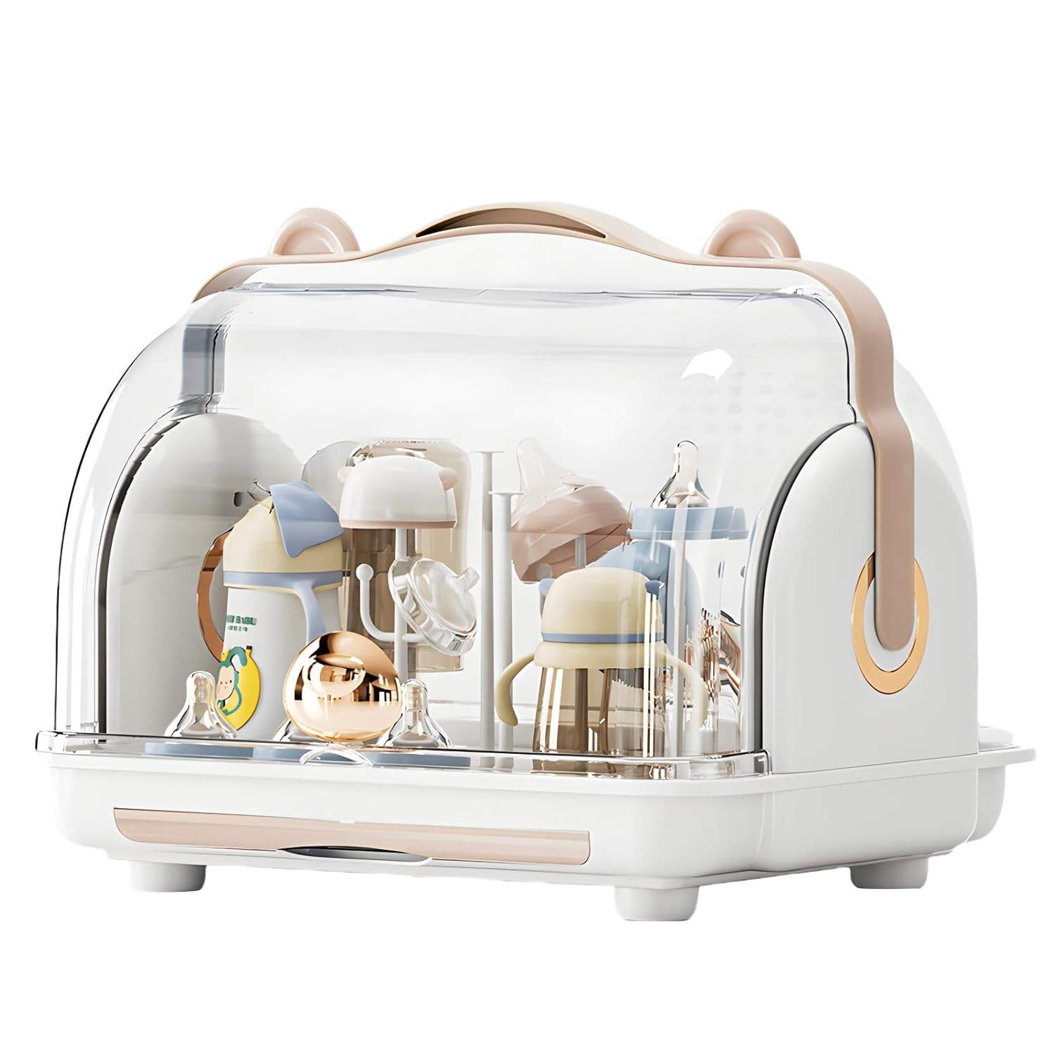 Organizador de Mamadeiras com Capa - Rack Portátil e Durável para Cozinha e Armário