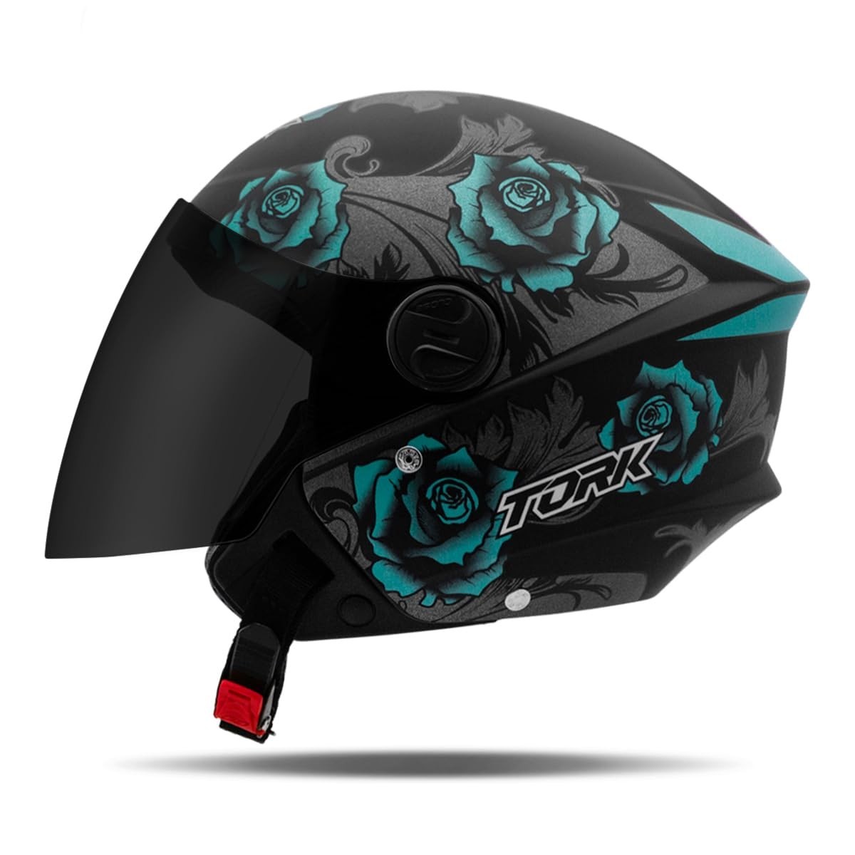 Capacete Aberto New Liberty 3 Flowers Azul Fosco - Segurança e Estilo para Você!