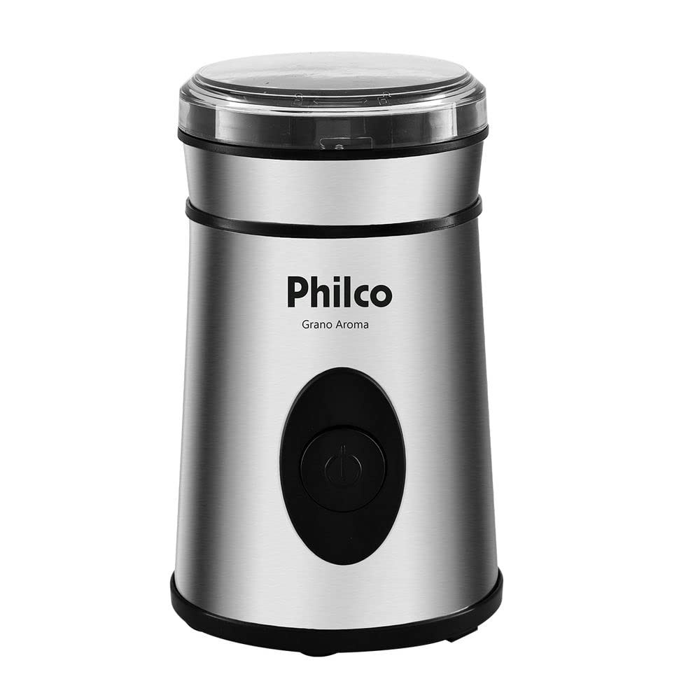 Moedor de Café Philco Grano Aroma PMC01I 200W Inox 220V - Base Antiderrapante e Lâminas em Aço Inoxidável