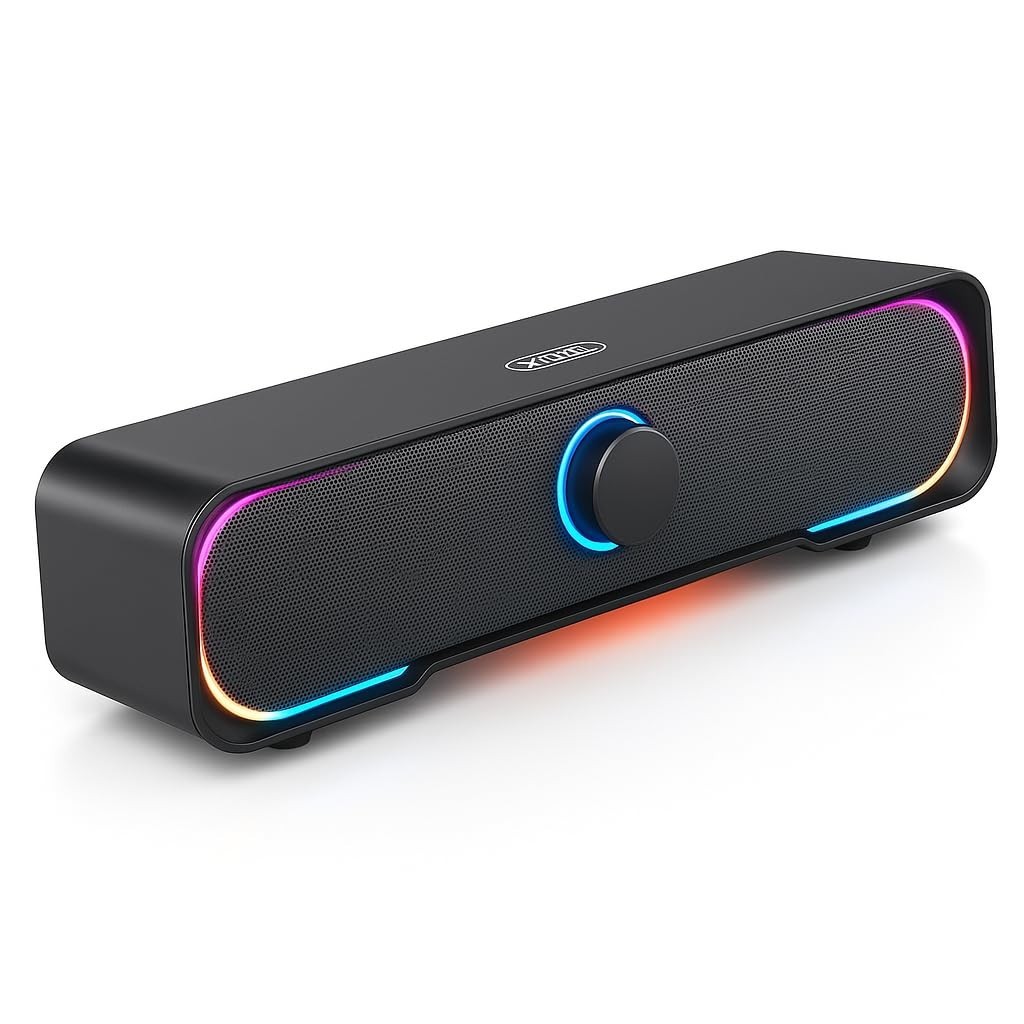 Caixa de Som Gamer LED RGB: Som Estéreo Potente para PC, Notebook e TV | Design Moderno