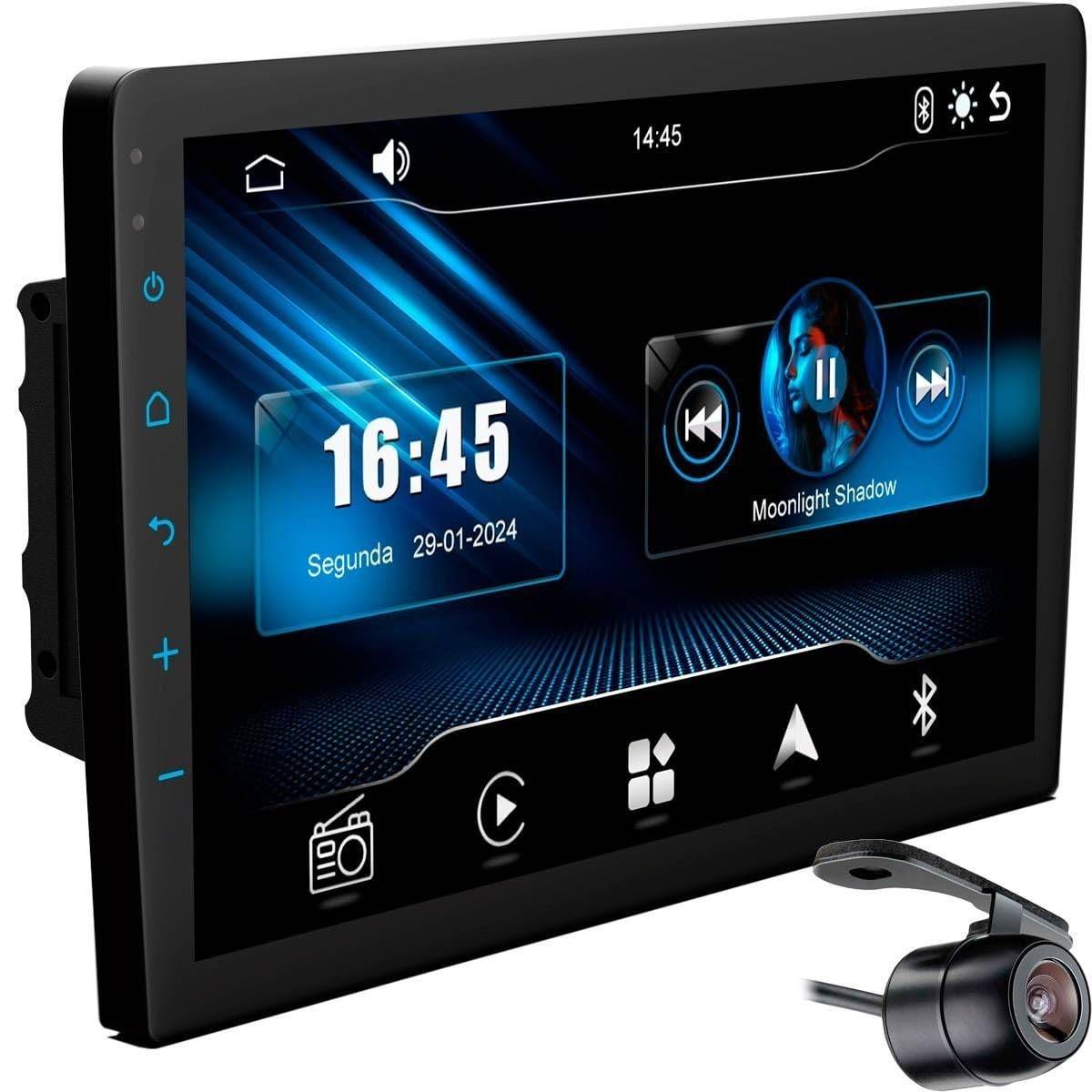 Central Multimídia 9" com Carplay, Android Auto e Câmera de Ré: Transforme Seu Carro!